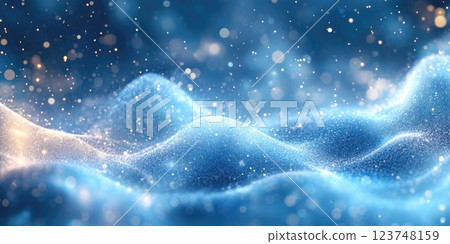 Dazzling blue waves shimmer under soft light in an ethereal underwater landscape Dazzling blue waves shimmer under soft light in an ethereal underwater landscape 123748159