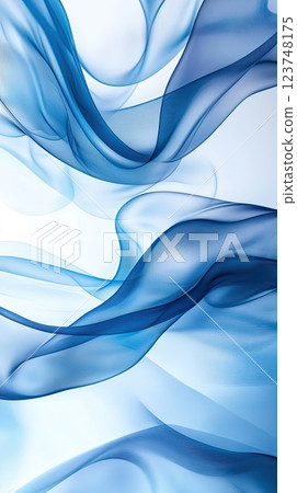 Fluid blue waves gracefully blend together creating a soothing and tranquil atmosphere in this abstract design Fluid blue waves gracefully blend together creating a soothing and tranquil atmosphere in this abstract design 123748175