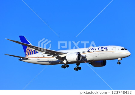 【千葉縣】一架噴射機(聯合航空波音787)降落成田機場 【千葉縣】一架噴射機(聯合航空波音787)降落成田機場 123748432