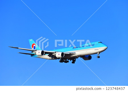 【千葉縣】大型客機（大韓航空波音747）降落成田機場 123748437