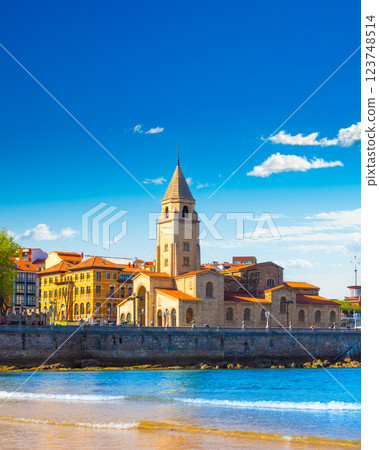 Beautiful view of the city of Gijon in Asturias, Spain 123748514