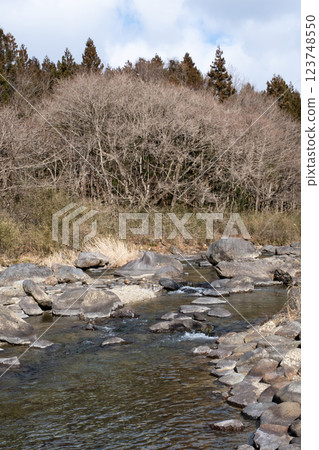 栃木縣那賀河上游的冬日風景 栃木縣那賀河上游的冬日風景 123748550
