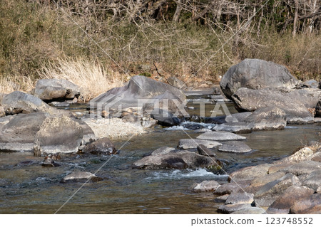 Winter scenery of the upper reaches of the Naka River in Tochigi Prefecture Winter scenery of the upper reaches of the Naka River in Tochigi Prefecture 123748552