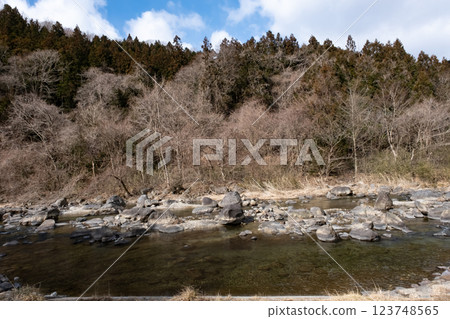 栃木縣那賀河上游的冬日風景 123748565