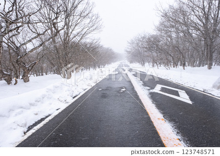 雪路風景 雪路風景 123748571
