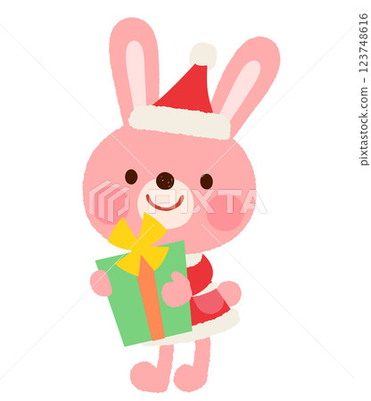 Cute rabbit Santa Claus Christmas Cute rabbit Santa Claus Christmas 123748616