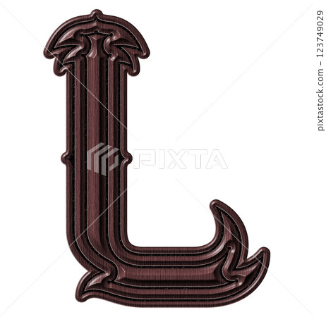 3D rendered illustration. Vintage wooden letter. Art lettering. 3D rendered illustration. Vintage wooden letter. Art lettering. 123749029
