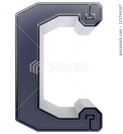 3D rendered illustration. Decorative shady font. Art lettering. 123749167