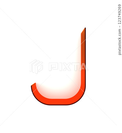 3D rendered illustration. Decorative thin letter. Art font lettering. 123749269