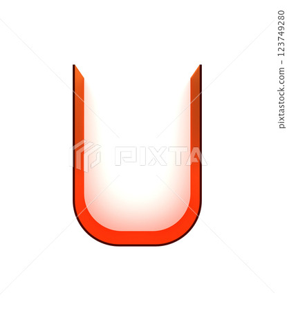 3D rendered illustration. Decorative thin letter. Art font lettering. 123749280
