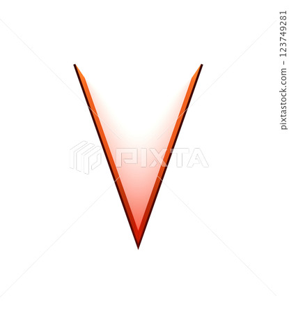 3D rendered illustration. Decorative thin letter. Art font lettering. 123749281
