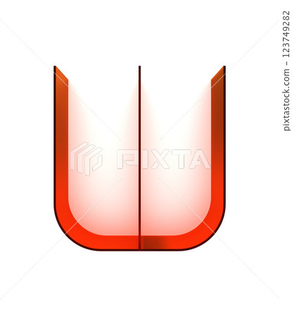 3D rendered illustration. Decorative thin letter. Art font lettering. 123749282