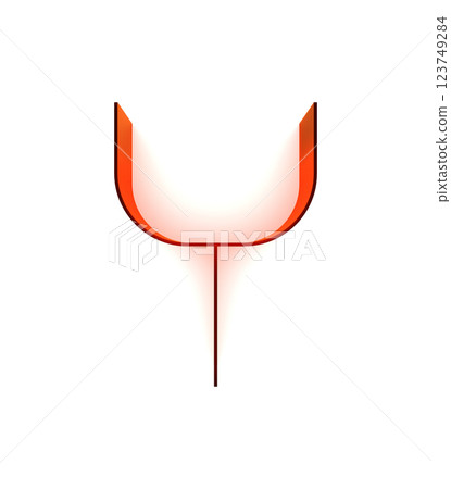 3D rendered illustration. Decorative thin letter. Art font lettering. 123749284
