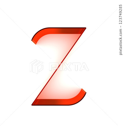 3D rendered illustration. Decorative thin letter. Art font lettering. 123749285