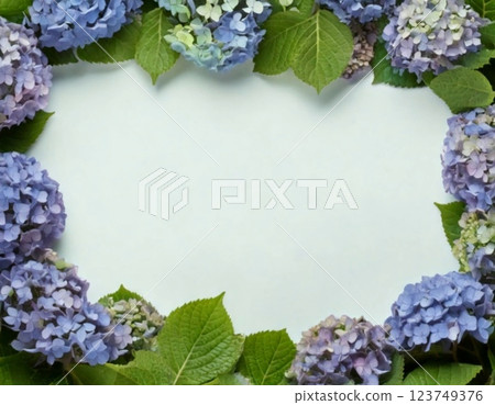 Realistic hydrangea frame Realistic hydrangea frame 123749376