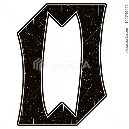 Neo-gothic grunge letter. Art font illustartion. Vector lettering. 123749461