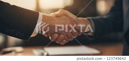 Diverse Hands Shaking Over a Desk in Office Setting Diverse Hands Shaking Over a Desk in Office Setting 123749642