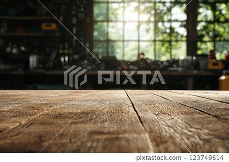 Table in a Chaotic Garage Tool Background Table in a Chaotic Garage Tool Background 123749814