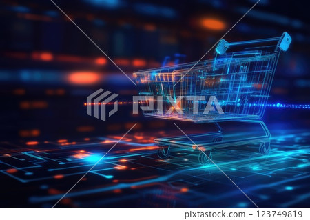 Blue Gradient Commerce Banner Illustration 123749819