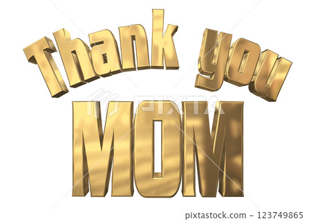 3DCG人物「謝謝媽媽」母親節金色 123749865