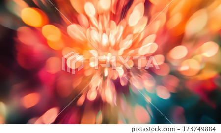 Colorful Bokeh Background with Vibrant Lights and Abstract Artistic Effects for Design Use 123749884