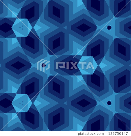 Abstract polygonal dark blue geometric patterns for technology related background. Science fiction fantasy art especially made for network, web, cyberspace, big data, artificial intelligence concept 123750147