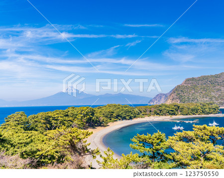 [Shizuoka Prefecture] Mount Fuji over Cape Mihama in Nishiizu Toda 123750550