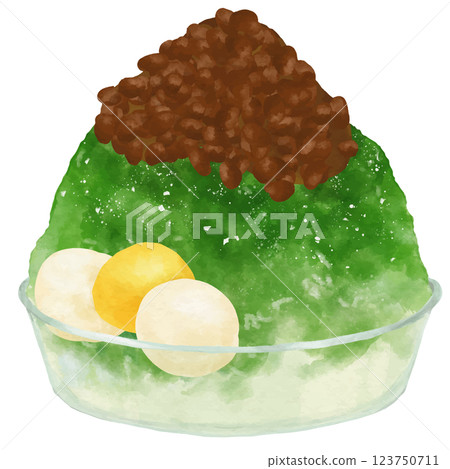 玻璃碗裝宇治金時刨冰 1杯(白玉丸子2個+豆沙餡+糖漬栗子) 玻璃碗裝宇治金時刨冰 1杯(白玉丸子2個+豆沙餡+糖漬栗子) 123750711