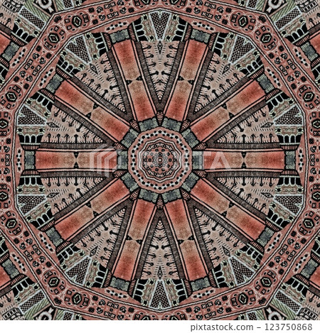 Modern geometric floral design for textile, floor tiles, digital paper print. Persian carpet design with tribal texture. Traditional Turkish pattern for throw pillow, rug, carpet, and fabric printing Modern geometric floral design for textile, floor tiles, digital paper print. Persian carpet design with tribal texture. Traditional Turkish pattern for throw pillow, rug, carpet, and fabric printing 123750868