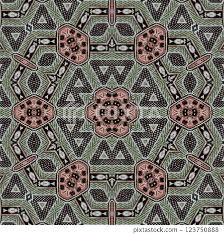 Modern geometric floral design for textile, floor tiles, digital paper print. Persian carpet design with tribal texture. Traditional Turkish pattern for throw pillow, rug, carpet, and fabric printing Modern geometric floral design for textile, floor tiles, digital paper print. Persian carpet design with tribal texture. Traditional Turkish pattern for throw pillow, rug, carpet, and fabric printing 123750888