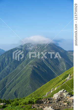 Summer mountain climbing Southern Alps scenery 123750929