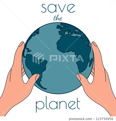 palm of hands, hold the earth globe palm of hands, hold the earth globe 123750956
