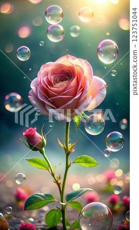 rose on a leaf 123751044