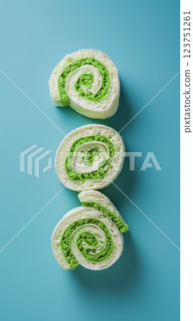 Matcha Japanese Swiss roll snack dessert food for teatime 123751261