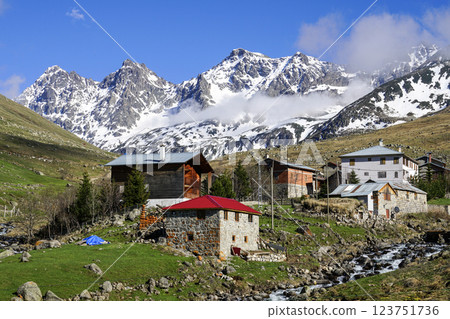Image of Kackar mountain ranges and plateaus in Rize province. 123751736