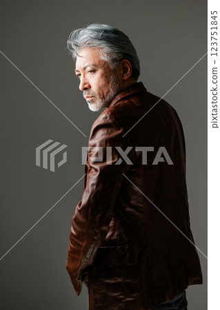 Leather jacket, male, handsome 123751845