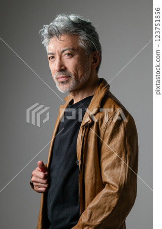 Leather jacket, male, handsome Leather jacket, male, handsome 123751856