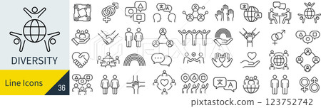 Diversity icon set 123752742