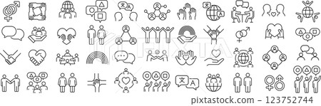 向量單色多樣性線圖示集 123752744