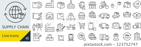 Supply Chain Icon Set Supply Chain Icon Set 123752747