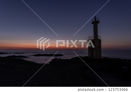 Scenery of the Oarai coast at dawn 123753066