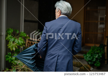 A man with an umbrella 123753467