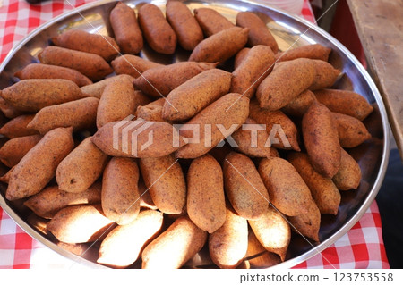 food and snacks on a table in a restaurant food and snacks on a table in a restaurant 123753558