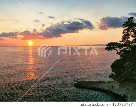 Evening view of Sebira Natural Park, Kagoshima Prefecture Evening view of Sebira Natural Park, Kagoshima Prefecture 123753787