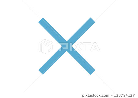 Simple light blue x vector illustration 123754127