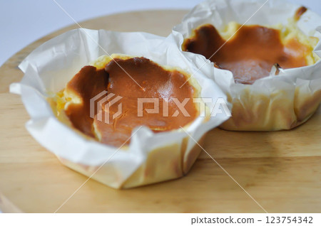 Basque Burnt Cheesecake or cheese cake, cheese pie 123754342