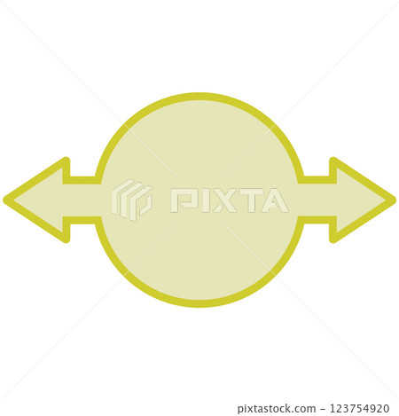 Two-way arrow round speech bubble (yellow) 123754920