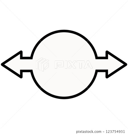 Two-way arrow round speech bubble (black and white) Two-way arrow round speech bubble (black and white) 123754931
