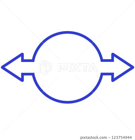 雙向箭頭環繞對話泡泡（僅線圖，藍色） 123754944