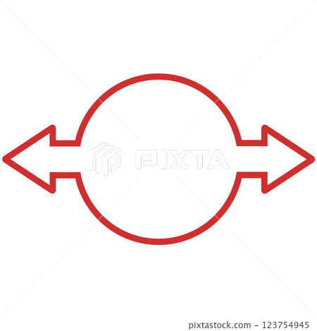 雙向箭頭環繞對話泡泡（僅線圖，紅色） 123754945